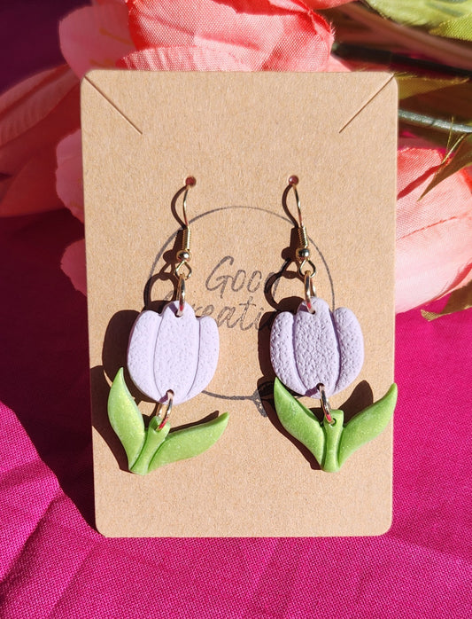 Lavender Tulip Earrings