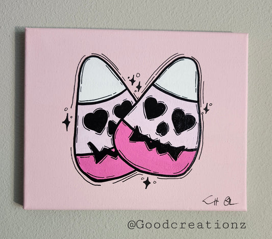 Pink Candy Corn Painting Wall Decor