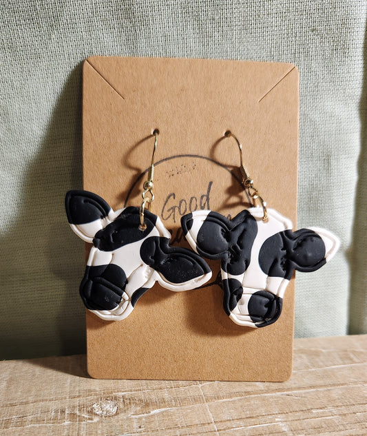 Black Cow Earrings