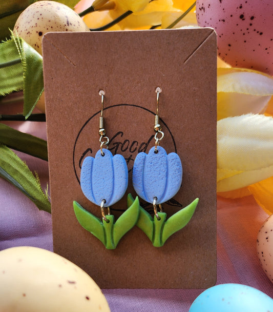 Blue Tulip Earrings