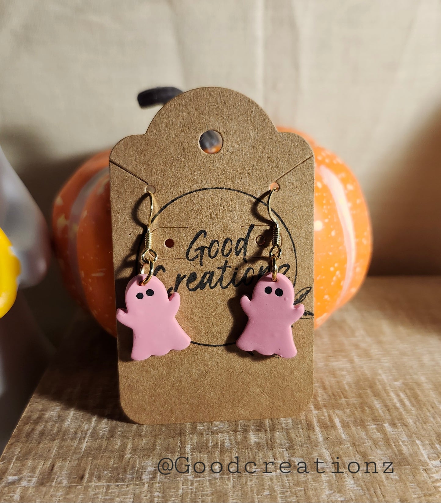 Tiny Pink Ghost Earrings