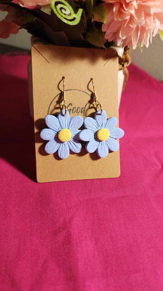 Blue Daisy Earrings