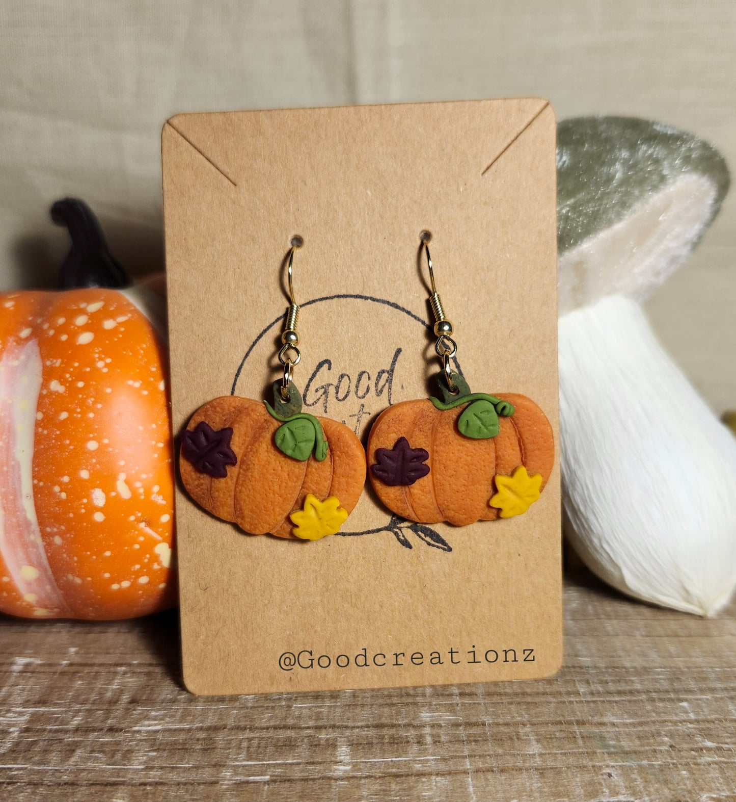 Pumpkin fall leaves Earrings