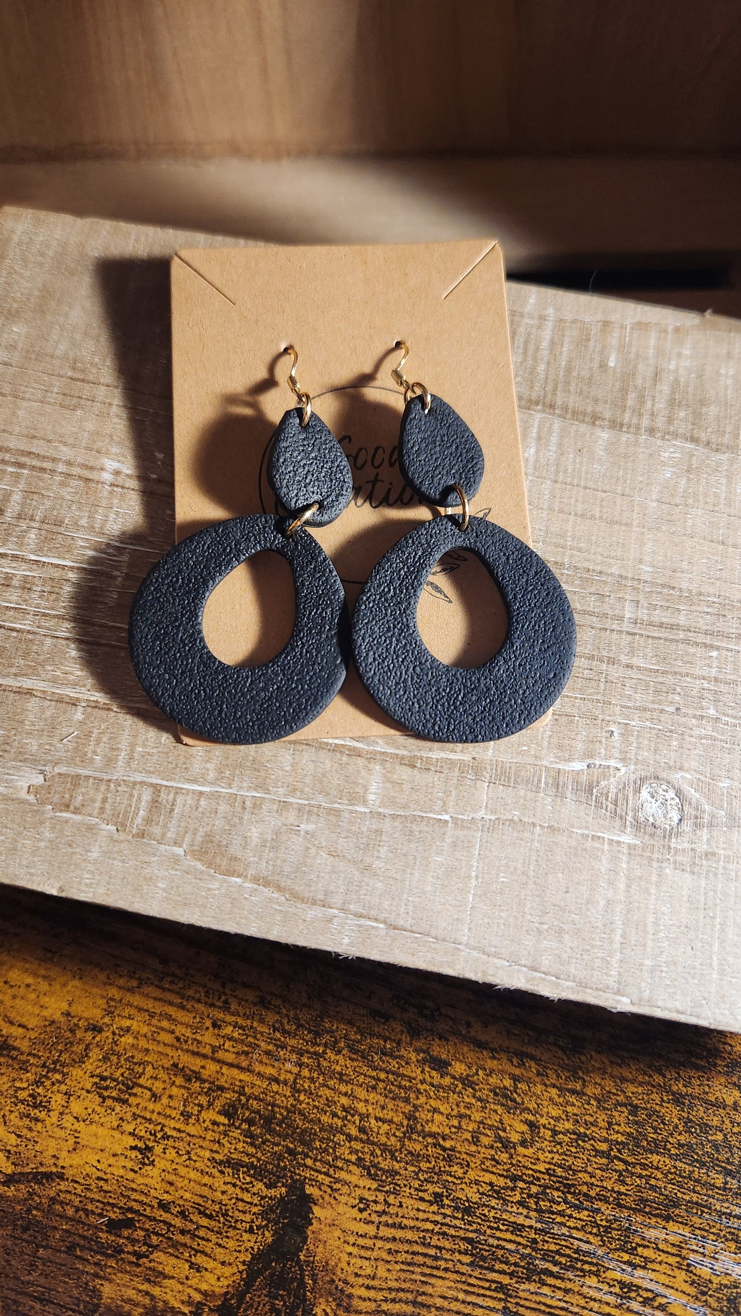 Black Teardrop Earrings