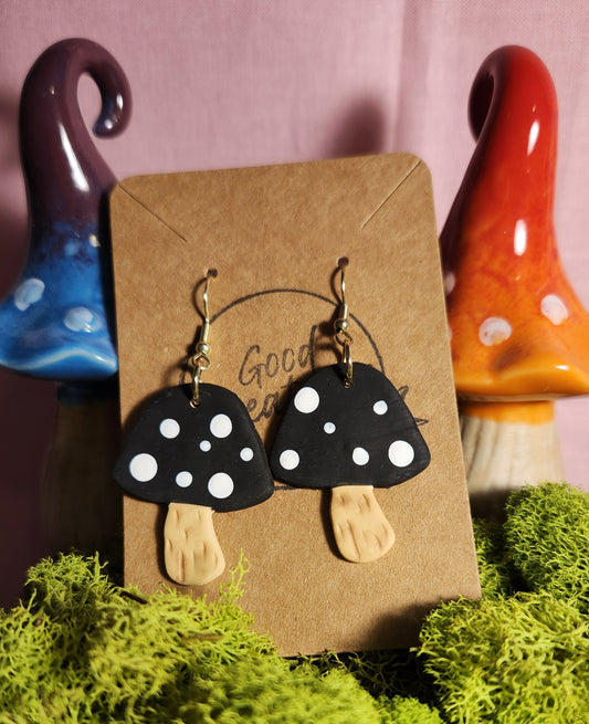 Black Mushrooms Earrings