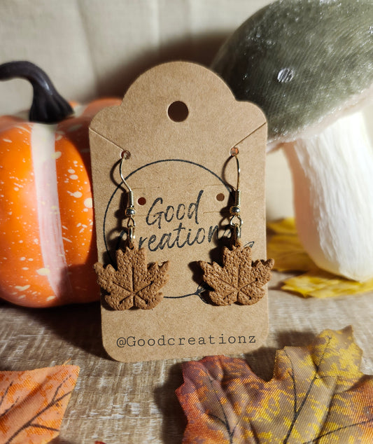 Brown Fall Leaves Earrings