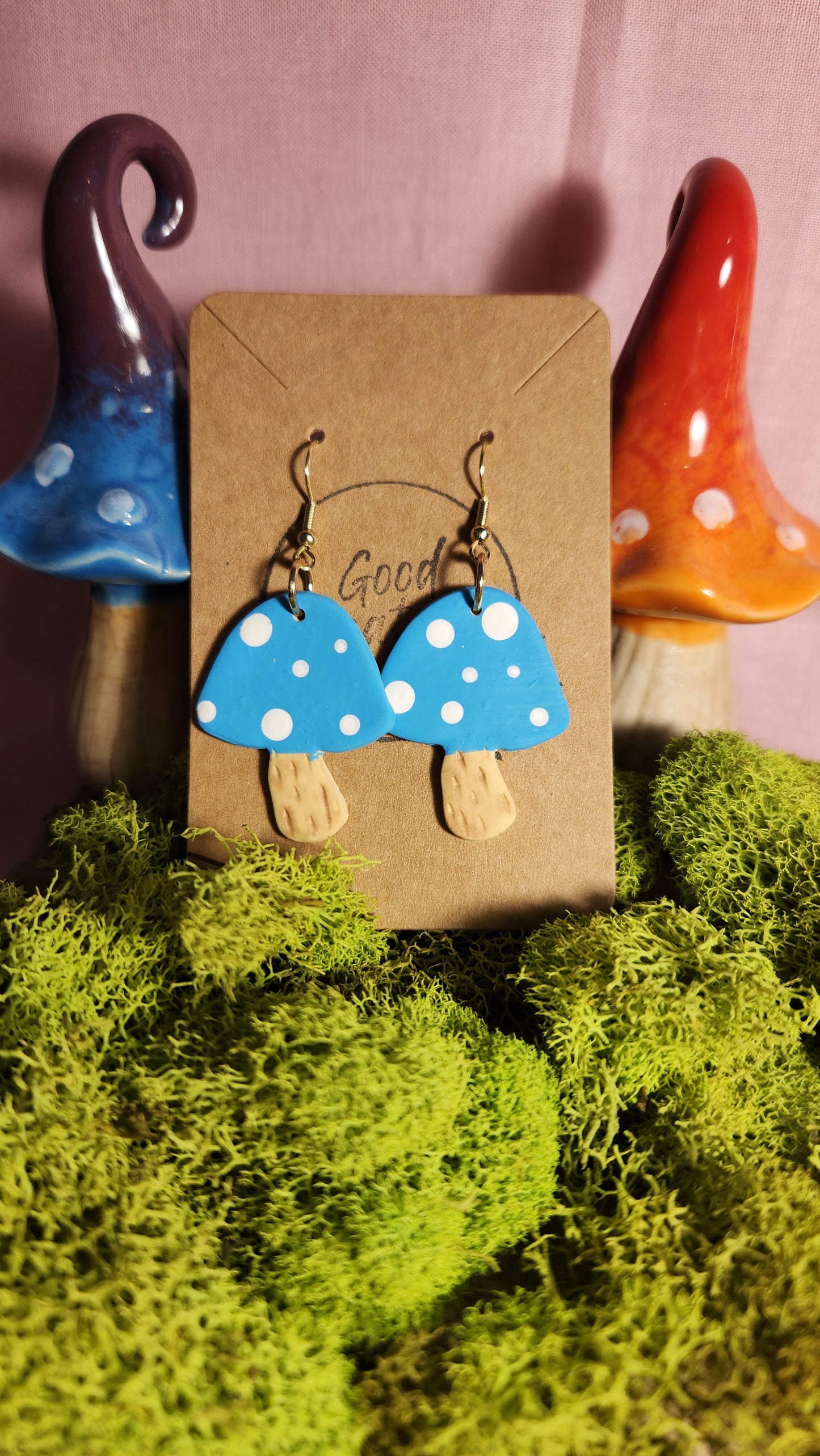 Blue Mushrooms Earrings