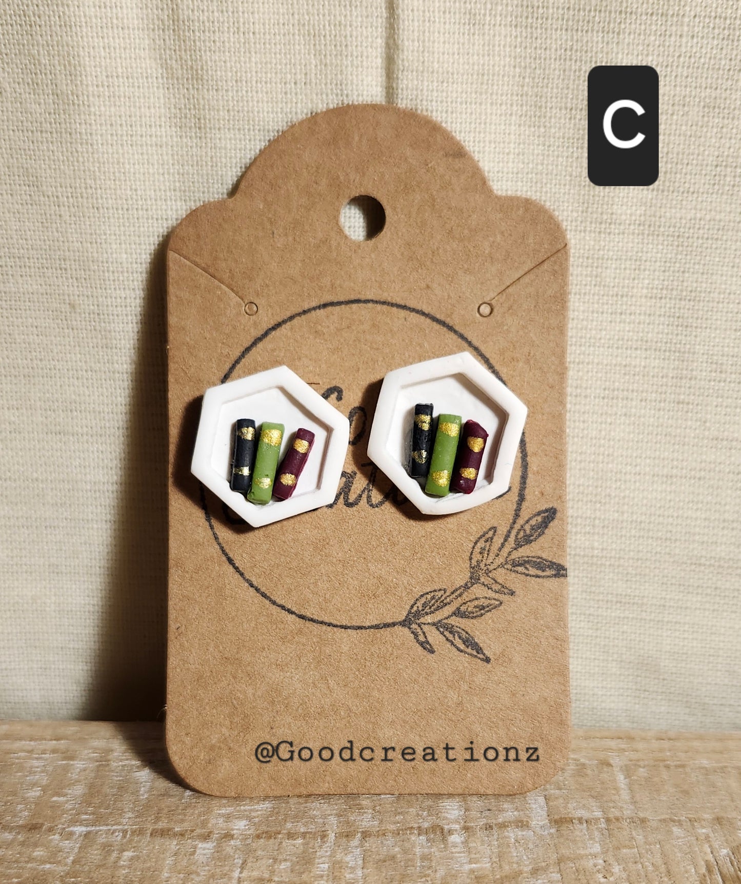 Bookshelf Studded Earrings